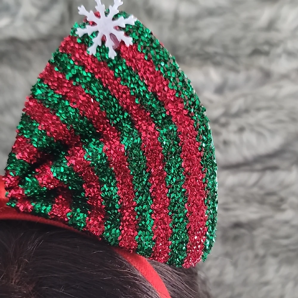 Festive Red and Green Striped Headband